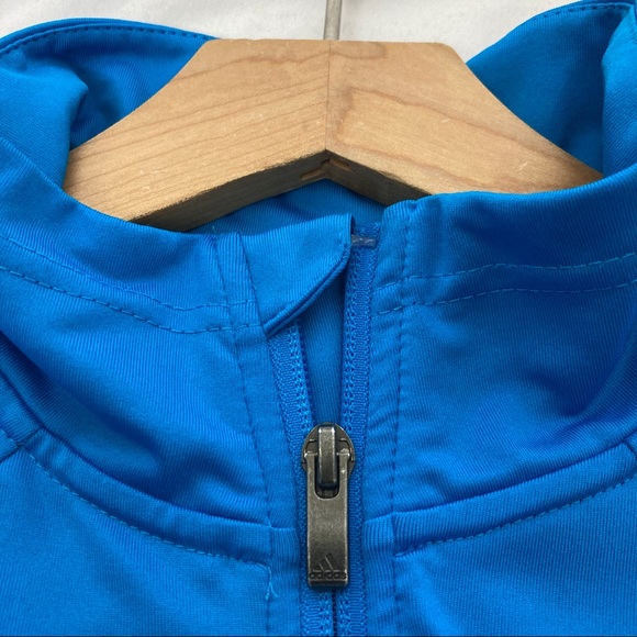 Adidas climalite zip up track jacket blue white - Picture 8 of 11